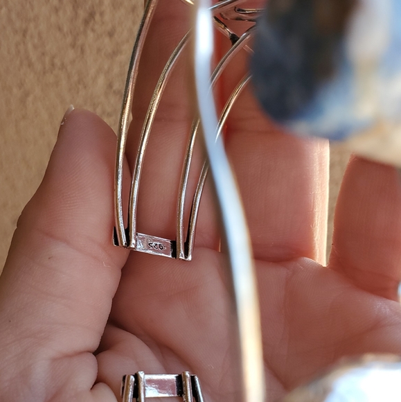 New Unique Cylinder Shaped Mosaic Jasper 925 Silver Bracelet. - Picture 11 of 12